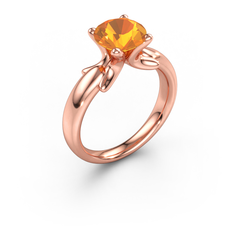 Immagine di Anello Jodie 585 oro rosa Citrino 8 mm