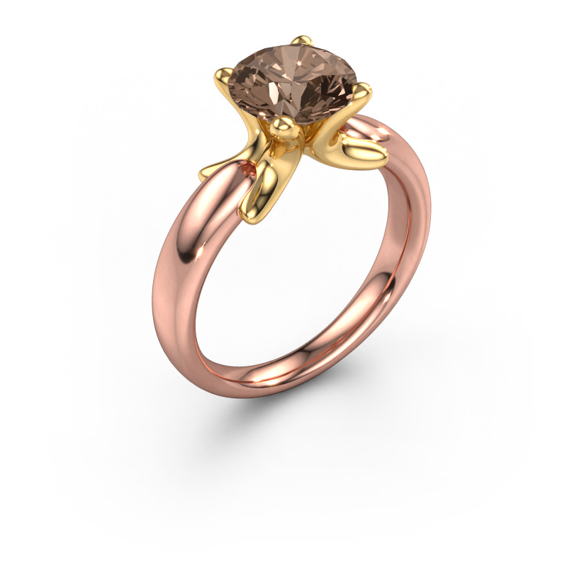 Image de Bague Jodie 585 or rose Diamant brun 2.00 crt