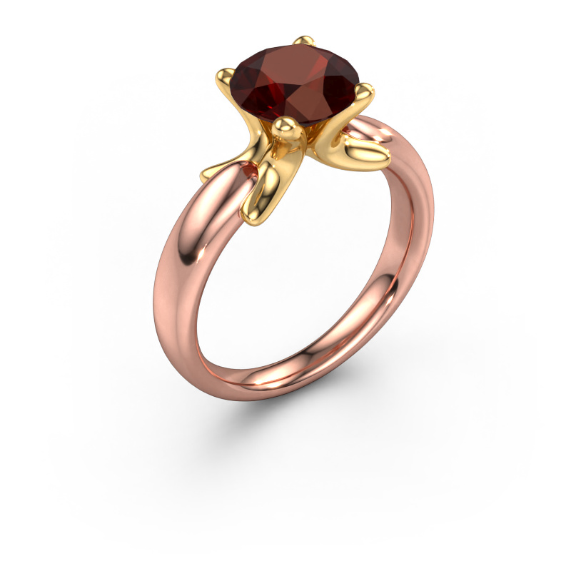 Image of Ring Jodie 585 rose gold Garnet 8 mm