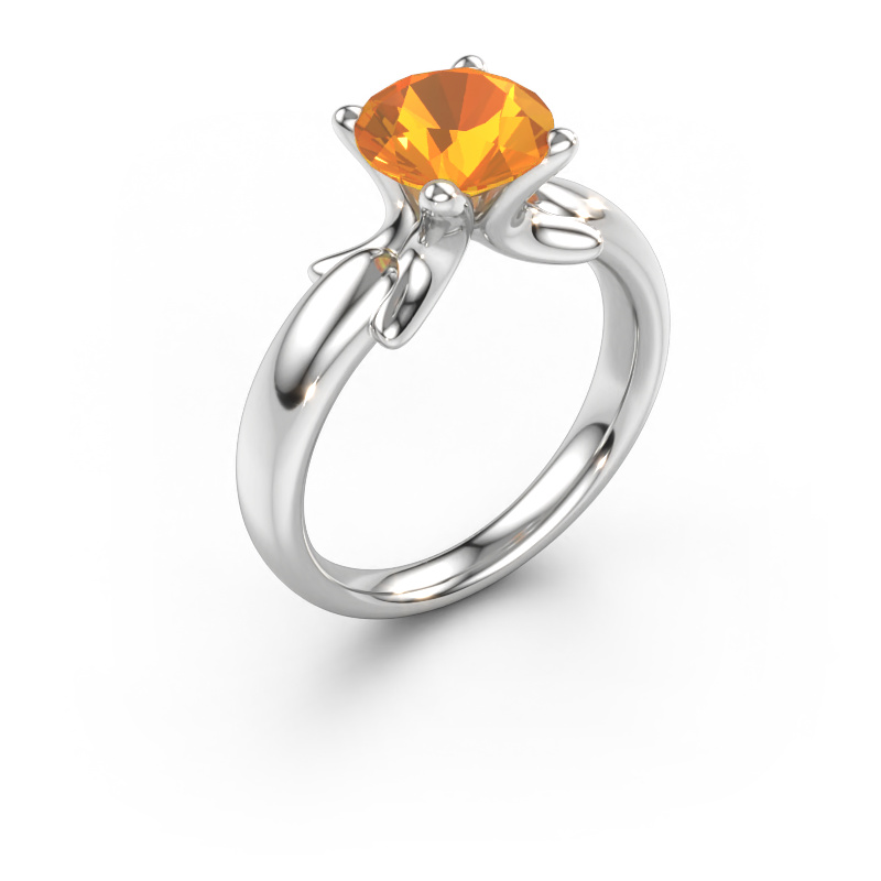Immagine di Anello Jodie 585 oro bianco Citrino 8 mm