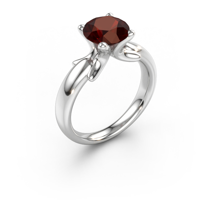 Bild von Ring Jodie 585 Weißgold Granat 8 mm