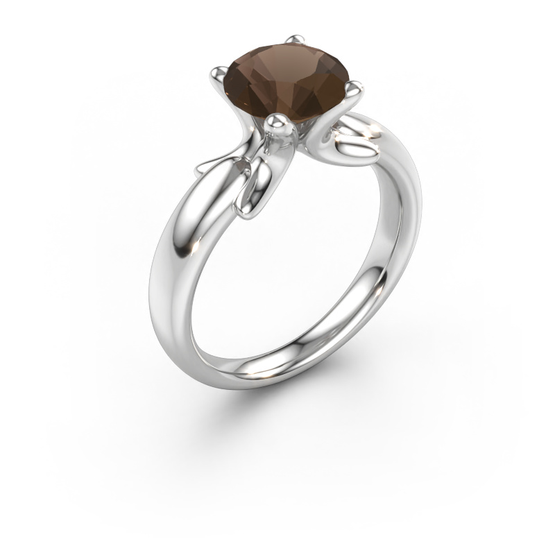 Immagine di Anello Jodie 585 oro bianco Quarzo fumé 8 mm
