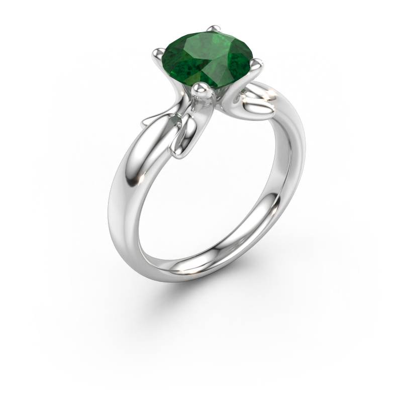 Bild av Ring Jodie 585 vitt guld Smaragd 8 mm