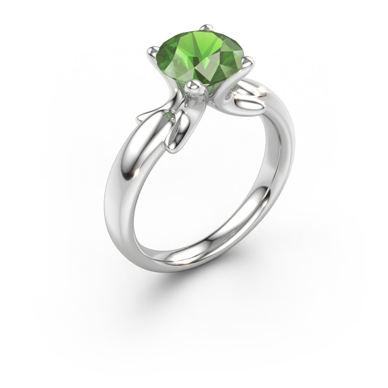 Immagine di Anello Jodie 585 oro bianco Tormalina verde 8 mm