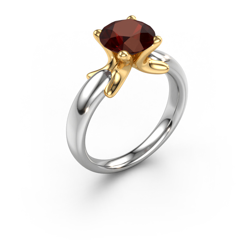 Image of Ring Jodie 585 white gold Garnet 8 mm