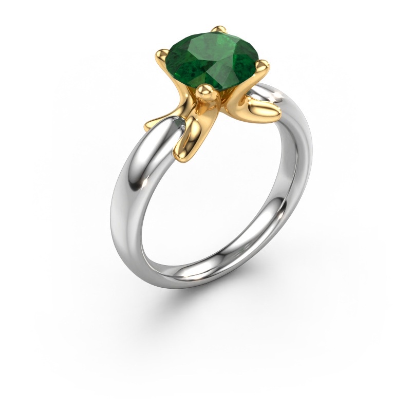 Image of Ring Jodie 585 white gold Emerald 8 mm
