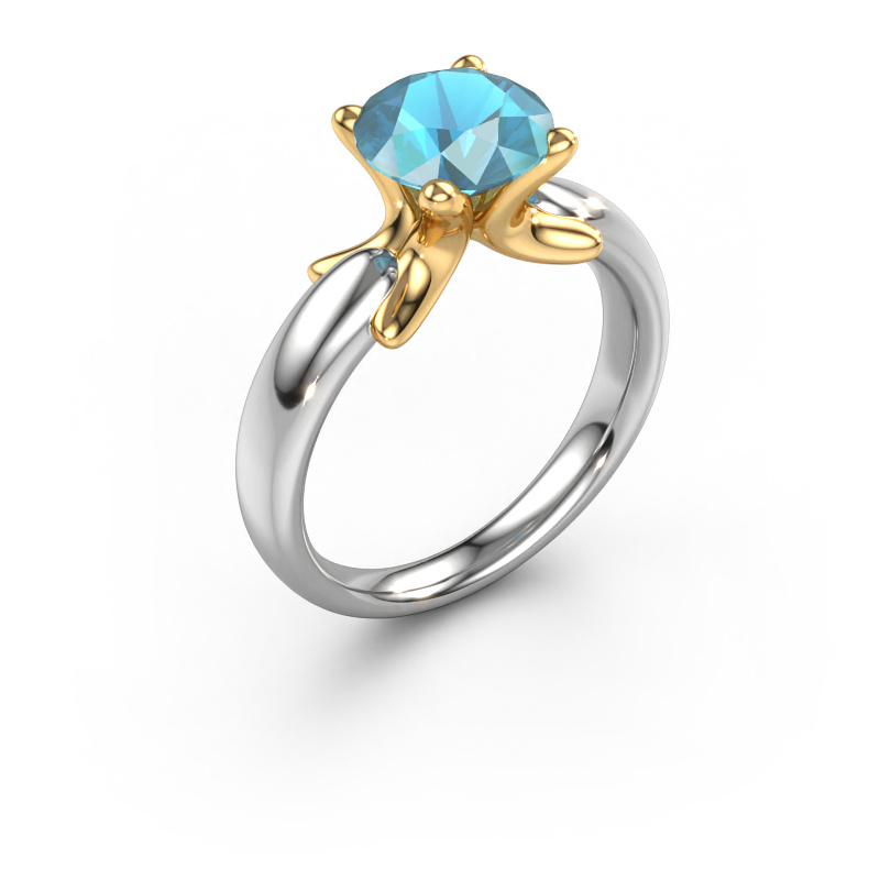 Bild von Ring Jodie 585 Weißgold Blau Topas 8 mm
