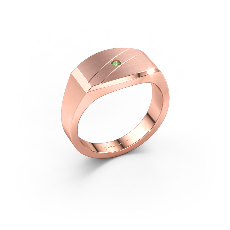 Immagine di Anello da uomo Joe 3 585 oro rosa Tormalina verde 2 mm