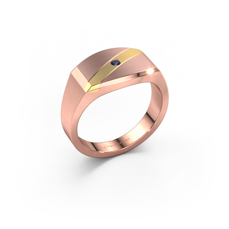 Image of Men's ring Joe 3 585 rose gold Sapphire 2 mm