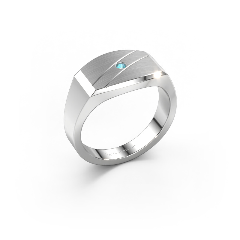 Image of Men's ring Joe 3 950 platinum Blue topaz 2 mm
