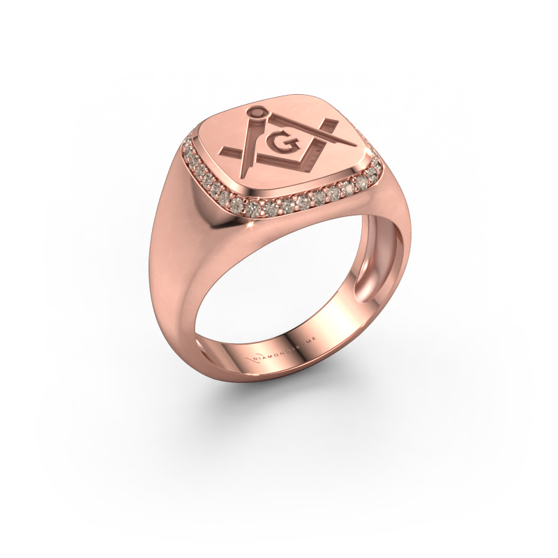 Image of Men's ring Johan 1 585 rose gold Brown diamond 0.255 crt