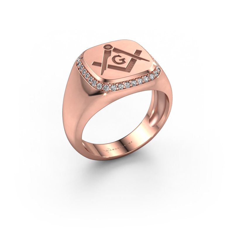 Image of Men's ring Johan 1 585 rose gold Zirconia 1.2 mm