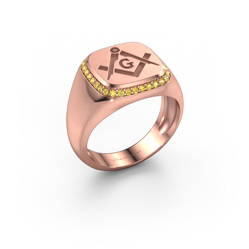 Image de Bague pour homme Johan 1 585 or rose Saphir jaune 1.2 mm