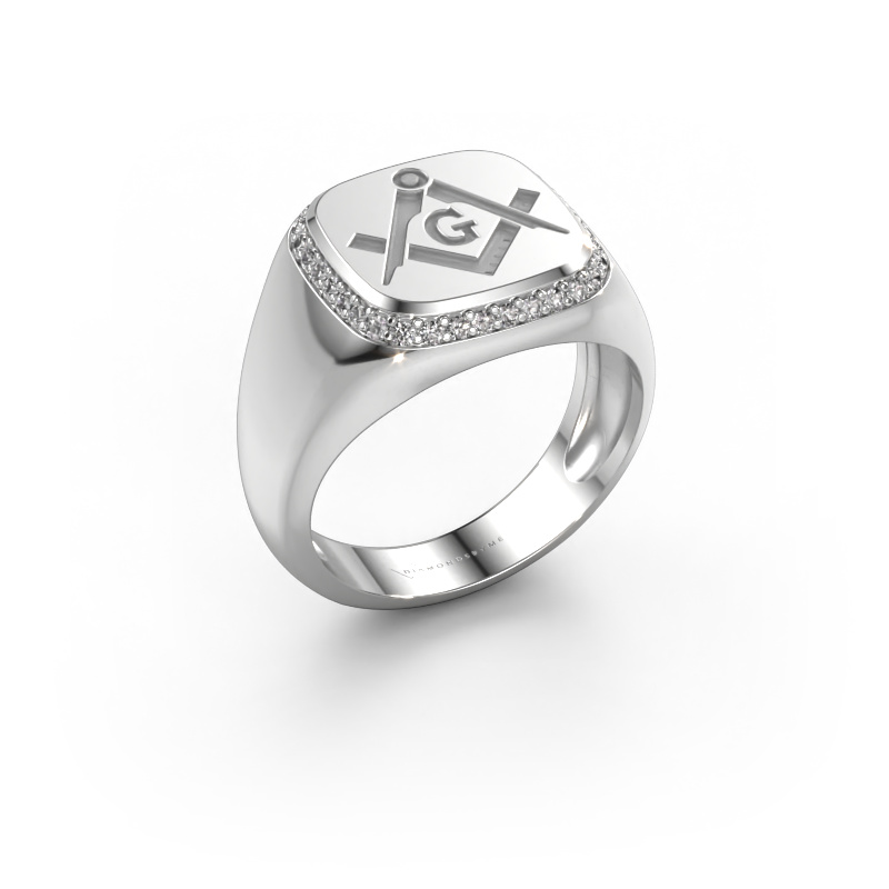 Image of Men's ring Johan 1 585 white gold Lab grown diamond 0.255 crt