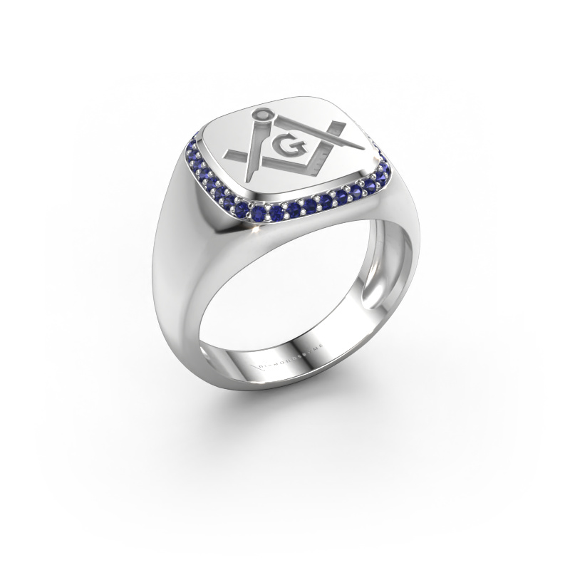Image of Men's ring Johan 1 585 white gold Sapphire 1.2 mm