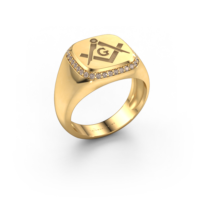 Image of Men's ring Johan 1 585 gold Brown diamond 0.255 crt