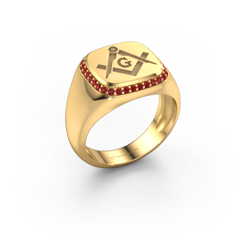 Image of Men's ring Johan 1 585 gold Ruby 1.2 mm