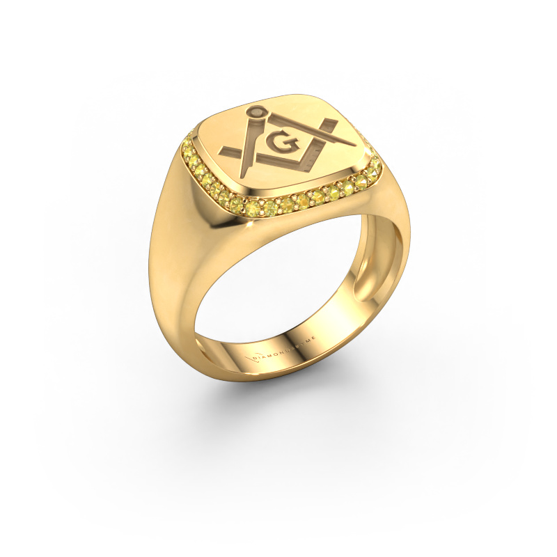 Afbeelding van Heren ring Johan 1 585 goud Gele saffier 1.2 mm