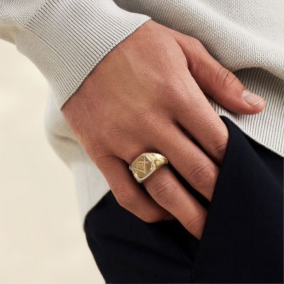 Mixed Metal Ring with Meteorite | Jewelry by Johan