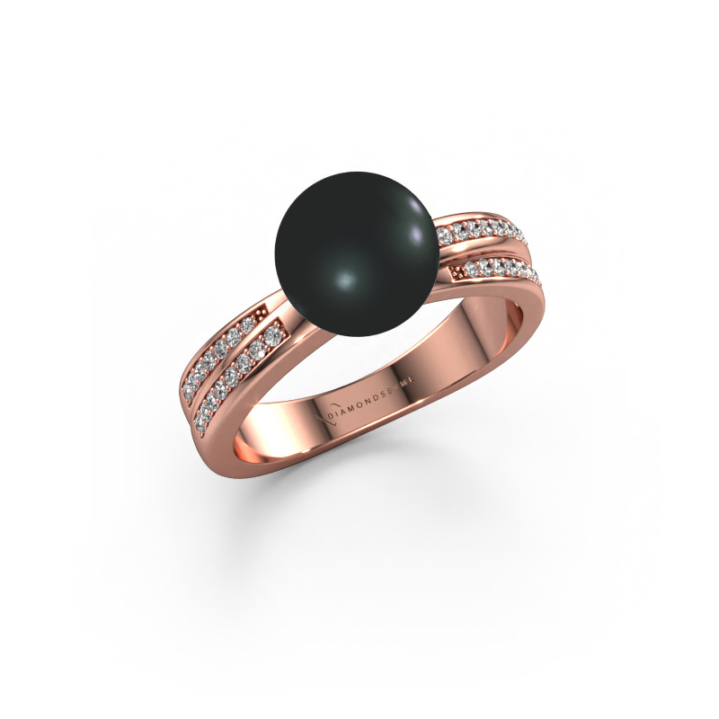 Image of Ring Jolies 585 rose gold Black pearl 8 mm