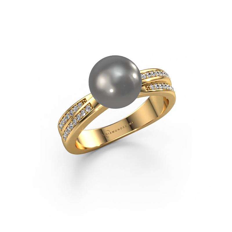 Bild von Ring Jolies 585 Gold Grau Perl 8 mm