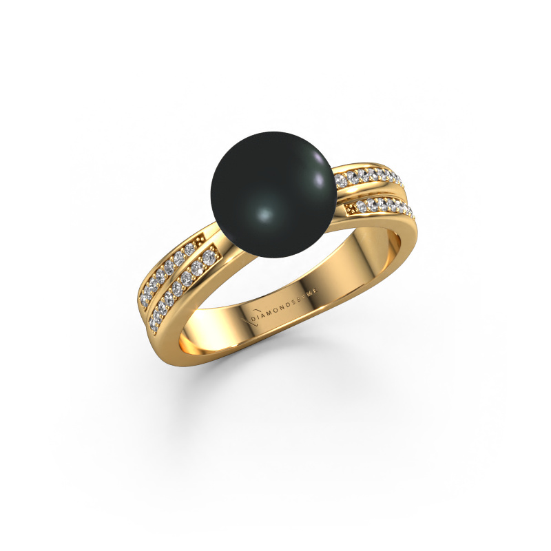 Image of Ring Jolies 585 gold Black pearl 8 mm