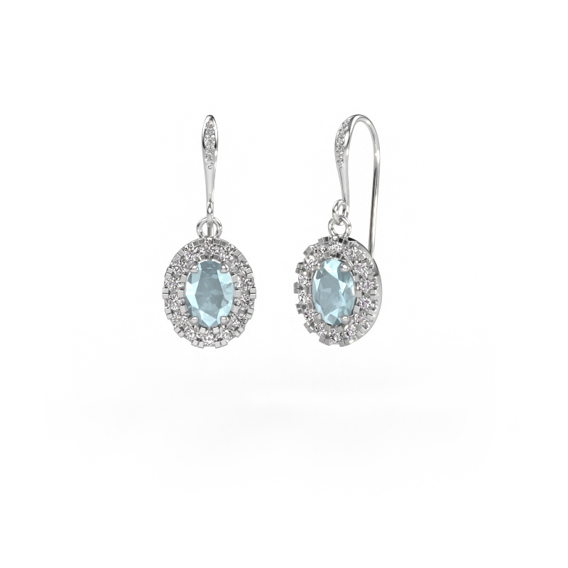 Bild von Ohrhänger Jorinda 2 585 Weißgold Aquamarin 7x5 mm