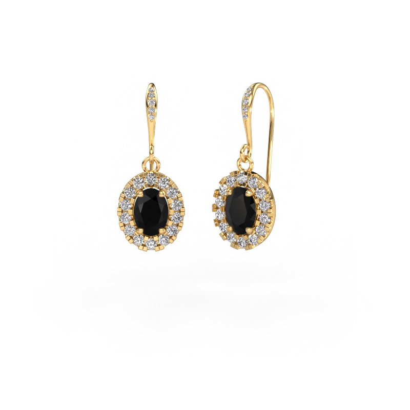 Image of Drop earrings Jorinda 2 585 gold Black diamond 2.69 crt