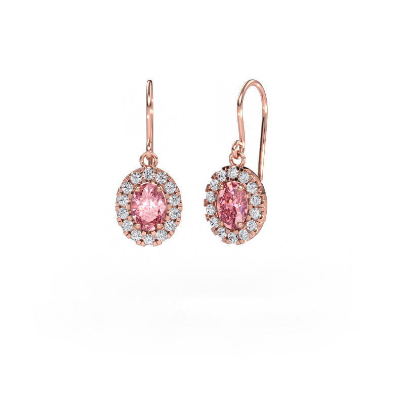 Bild von Ohrhänger Jorinda 1 585 Roségold Rosa Labordiamant 7x5 mm