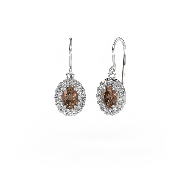 Image of Drop earrings Jorinda 1 950 platinum Brown diamond 1.96 crt