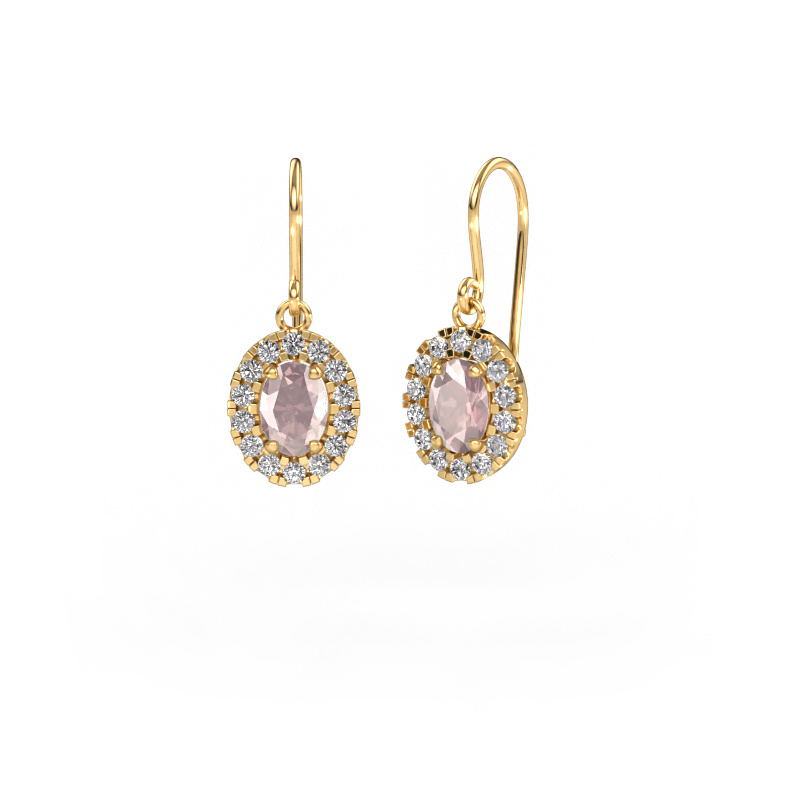 Image of Drop earrings Jorinda 1 585 gold Morganite champagne 7x5 mm