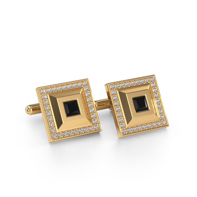Image of Cufflinks Joris 585 gold Black diamond 1.62 crt