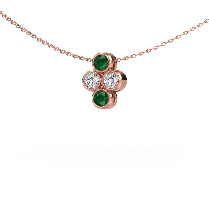 Image of Pendant Judi 585 rose gold Emerald 3.4 mm