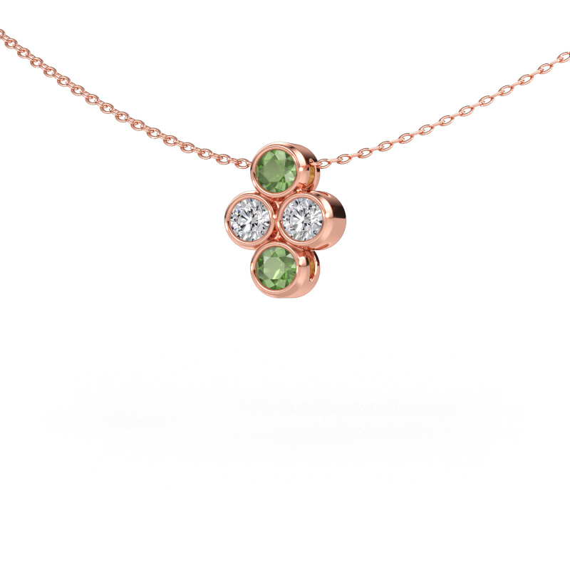 Image de Pendentif Judi 585 or rose Vert tourmaline 3.4 mm