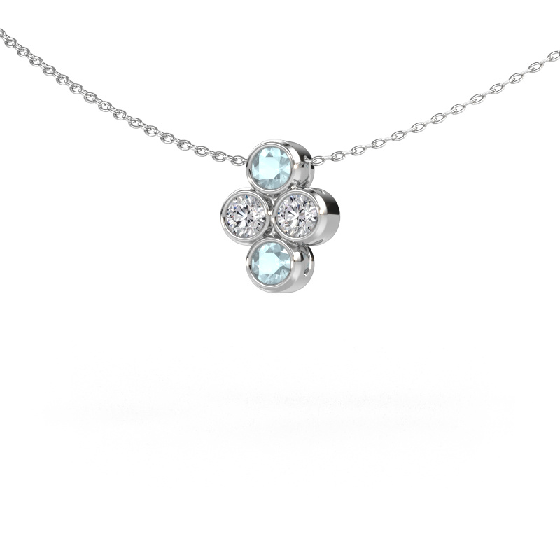 Image of Pendant Judi 585 white gold Aquamarine 3.4 mm