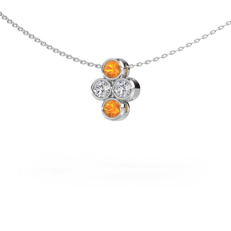 Image of Pendant Judi 585 white gold Citrin 3.4 mm