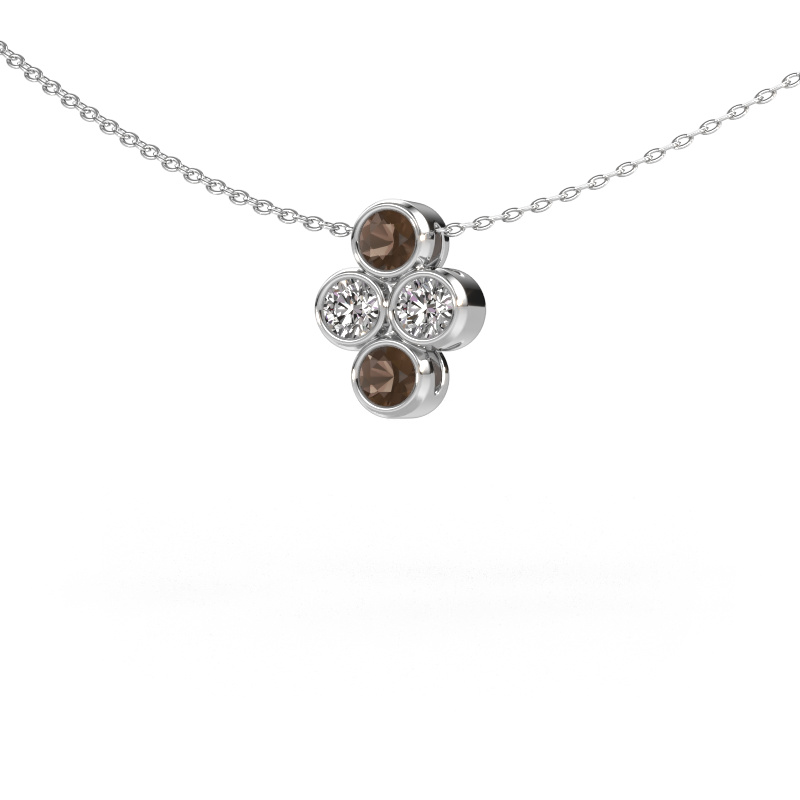 Image of Pendant Judi 585 white gold Smokey quartz 3.4 mm