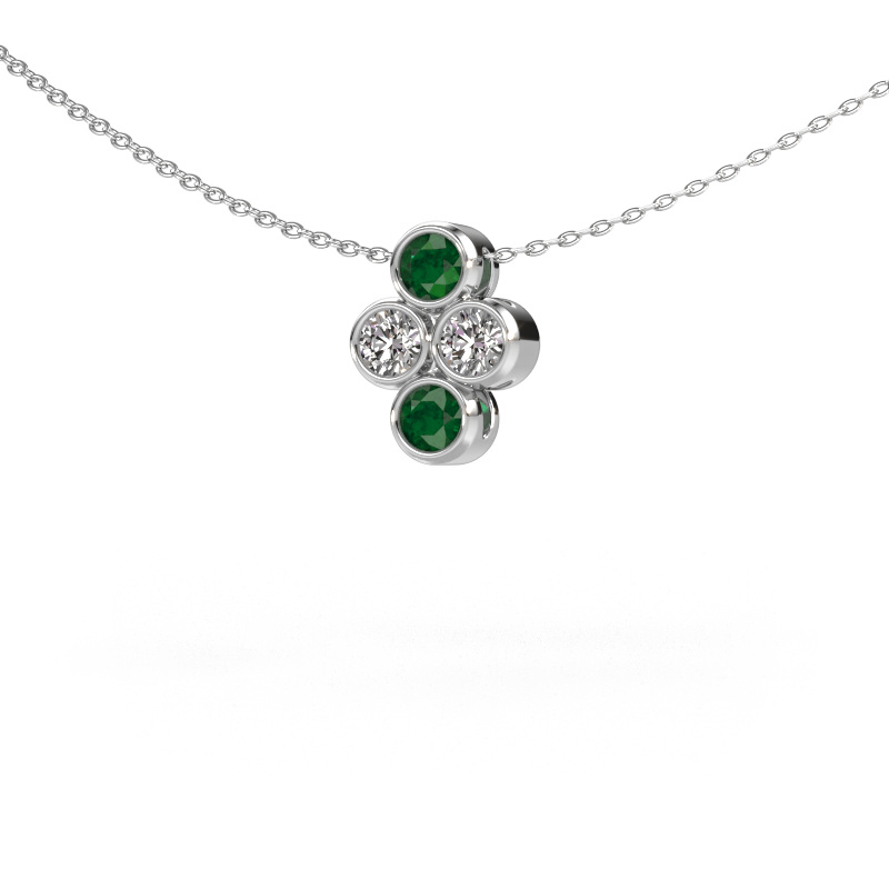 Image of Pendant Judi 585 white gold Emerald 3.4 mm