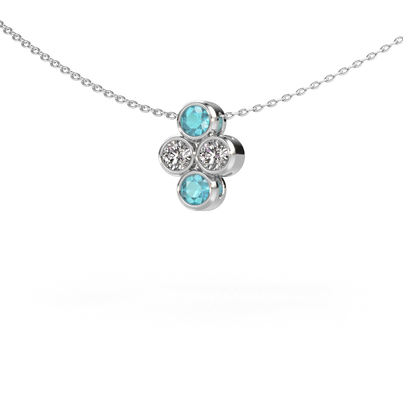 Image of Pendant Judi 950 platinum Blue topaz 3.4 mm