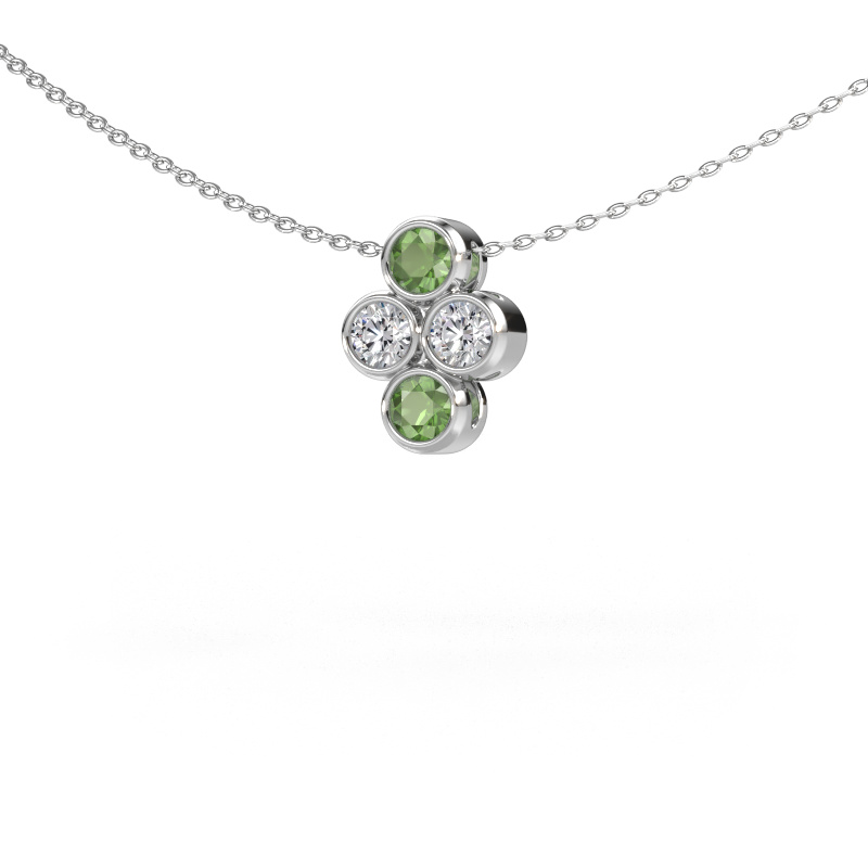 Image de Pendentif Judi 585 or blanc Vert tourmaline 3.4 mm