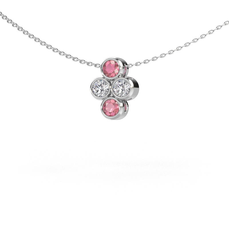 Image of Pendant Judi 585 white gold Tourmaline pink 3.4 mm