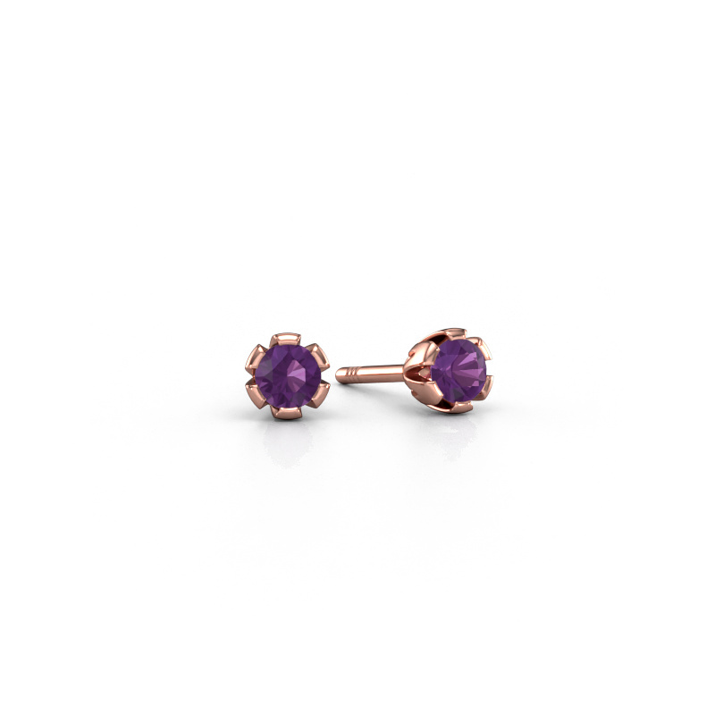 Bild von Ohrsteckers Julia 585 Roségold Amethyst 4 mm