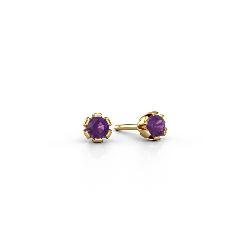 Image of Stud earrings Julia 585 gold Amethyst 4 mm