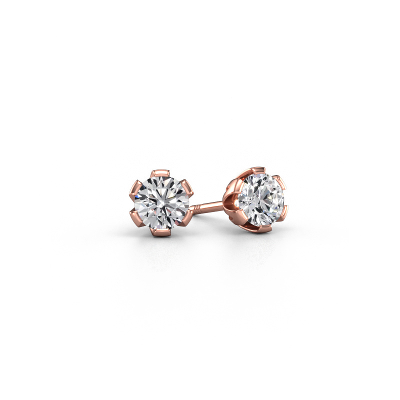 Image of Stud earrings Julia 585 rose gold Diamond 1.00 crt