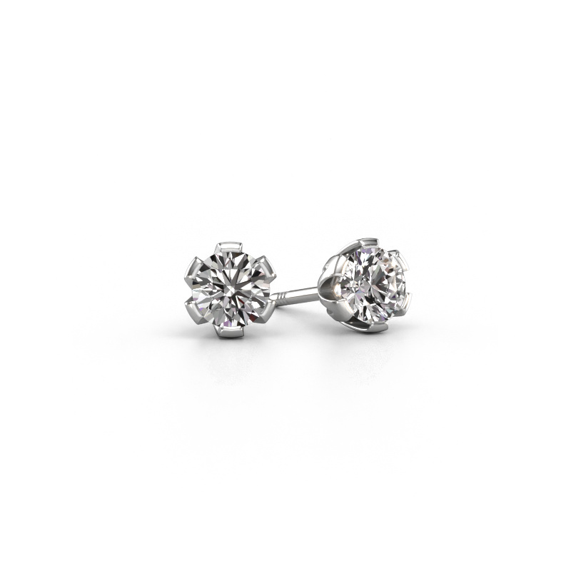 Image of Stud earrings Julia 585 white gold Diamond 1.00 crt