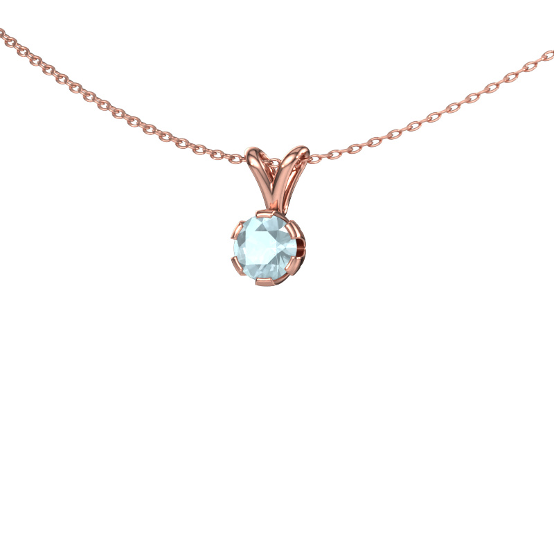 Image of Pendant Julia 585 rose gold Aquamarine 5 mm