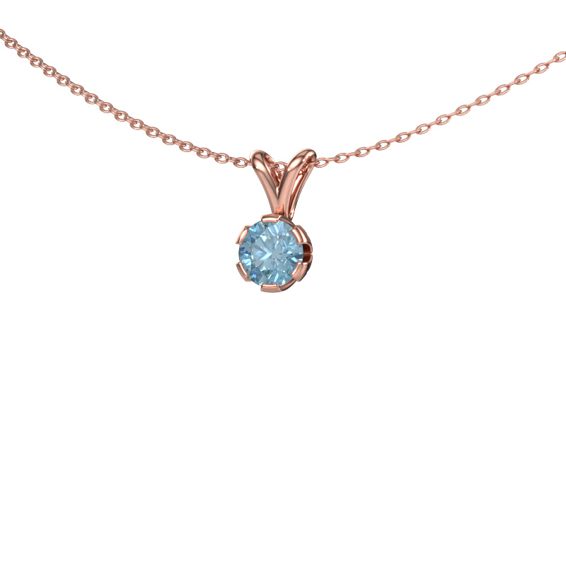 Bild von Anhänger Julia 585 Roségold Blauer Labordiamant 5 mm