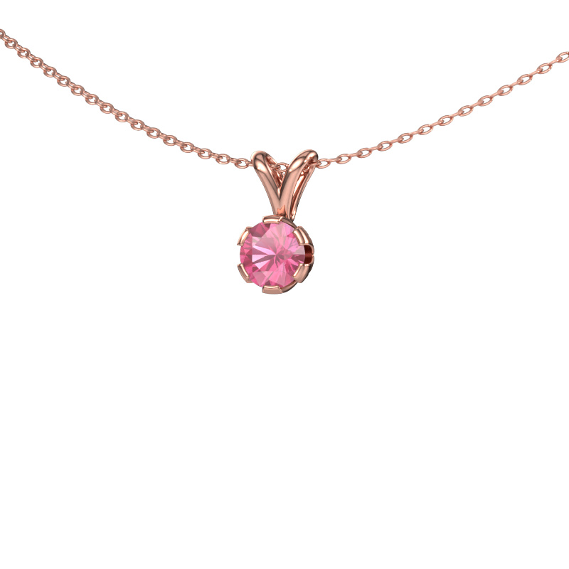 Image of Pendant Julia 585 rose gold Pink sapphire 5 mm