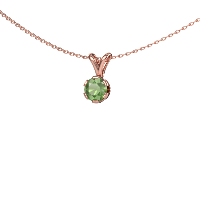 Image of Pendant Julia 585 rose gold Tourmaline green 5 mm