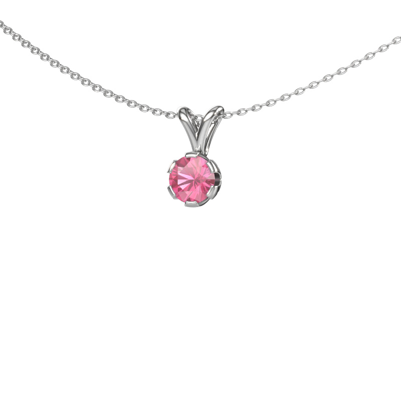 Image de Pendentif Julia 950 platine Saphir rose 5 mm